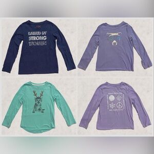 Cat & Jack Girls' Long Sleeve Graphic T-Shirts - Size Small